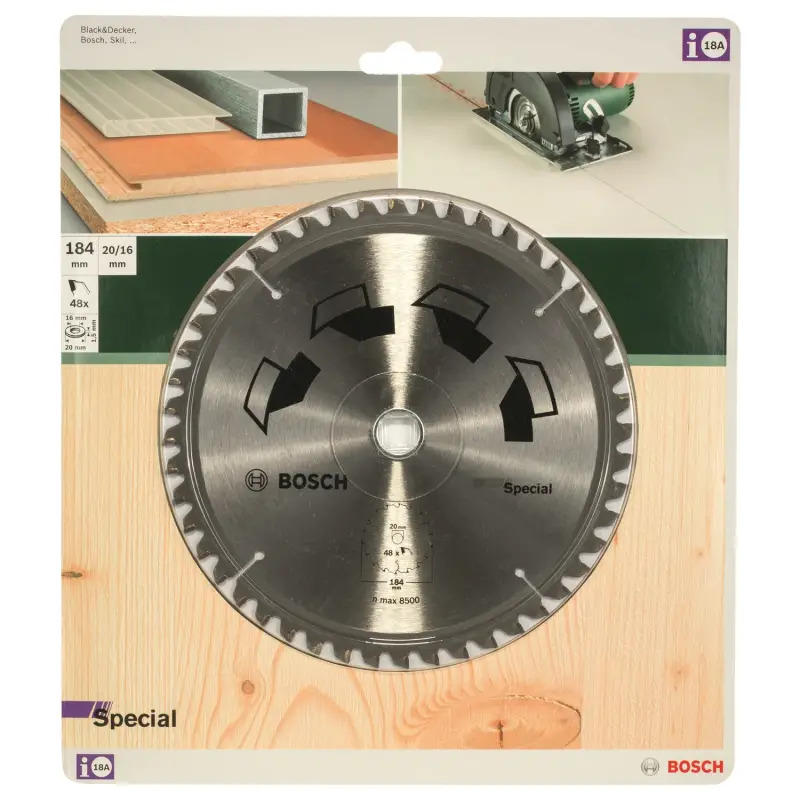 Disco de serra circular SPECIALD 184 mm orifício 16 mm de 48 2609256890 Bosch