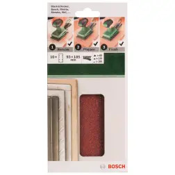 Conjunto de 10 folhas de lixa para lixadeira vibratóriaG 60, 120, 180 2609256A86 Bosch - 1220683938