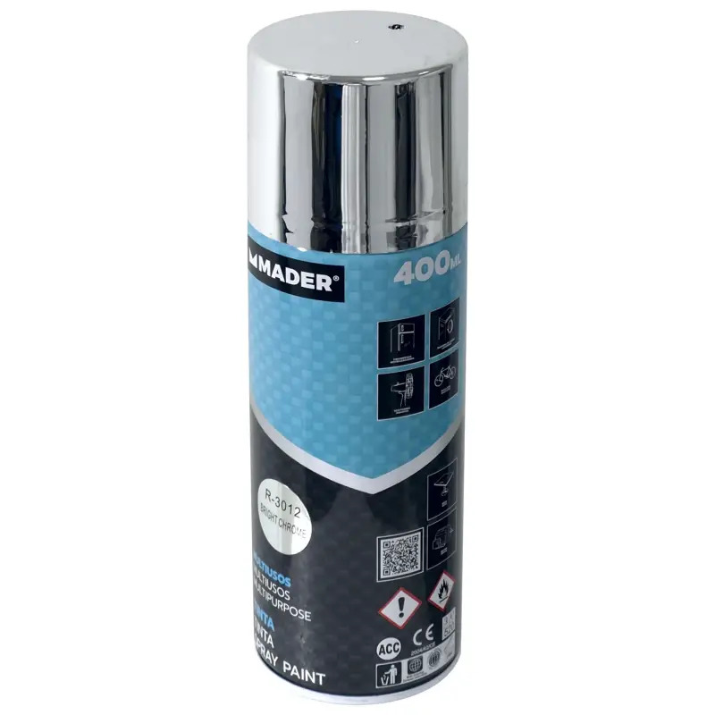 Tinta Spray Multiusos Cromado 400ml  Mader  Home Tools