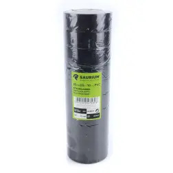 Fita Isoladora Preta 25mmx25m 10un  Saurium - 1450020014