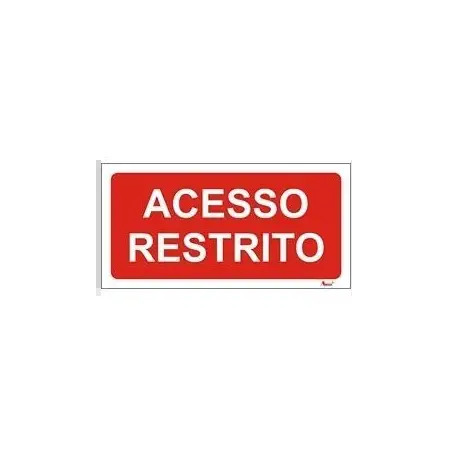 Placa Autocolante de Sinalização em PVC "Acesso Restrito" 20x10cm Aman Aman