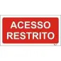 Placa Autocolante de Sinalização em PVC "Acesso Restrito" 20x10cm Aman