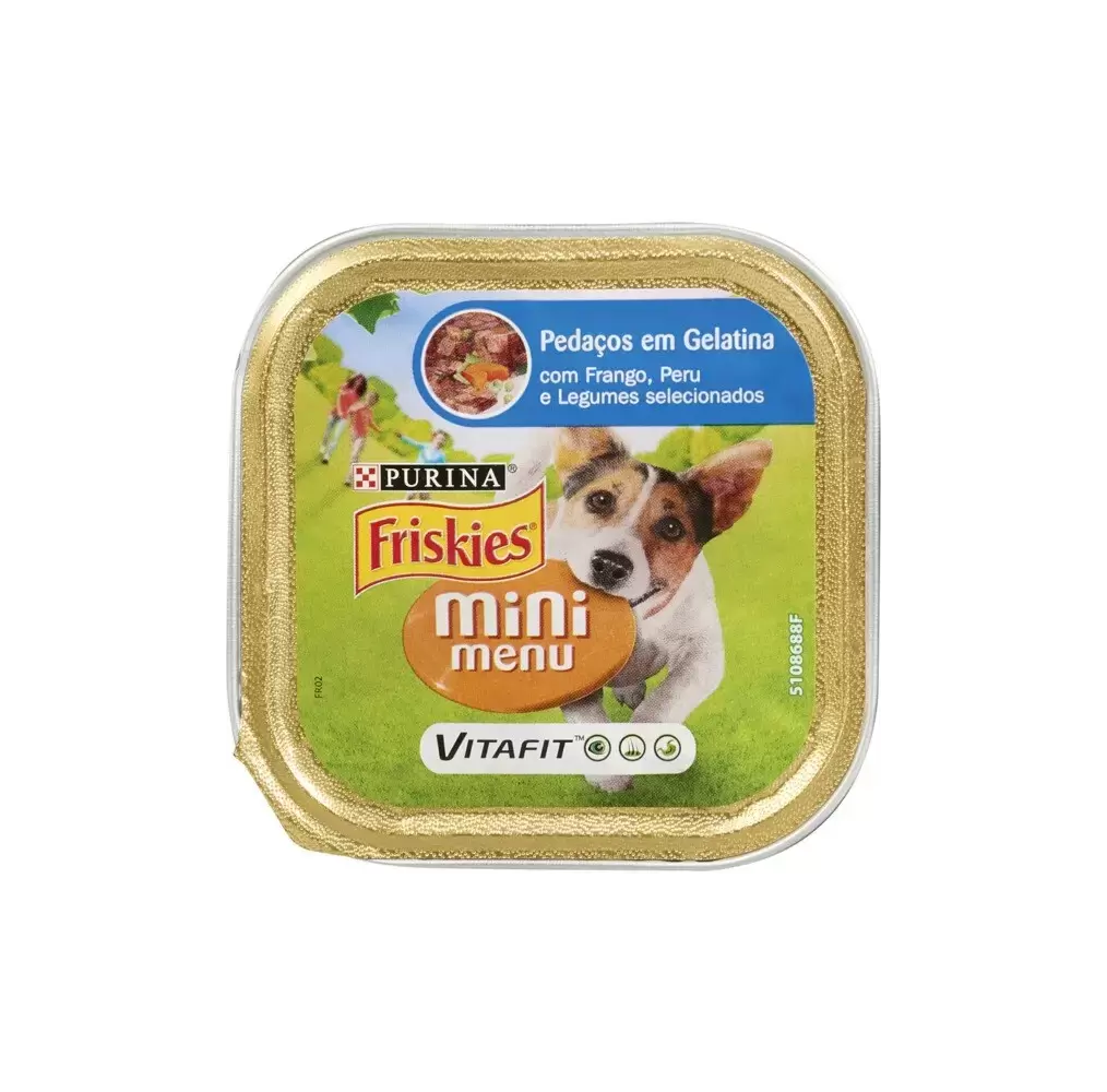 Pedaços de Frango e Peru em Gelatina Mini Menu150gr para Cão Purina