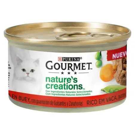 Ração Húmida para Gato Gourmet Natures Creations Vaca 85gr Purina Purina