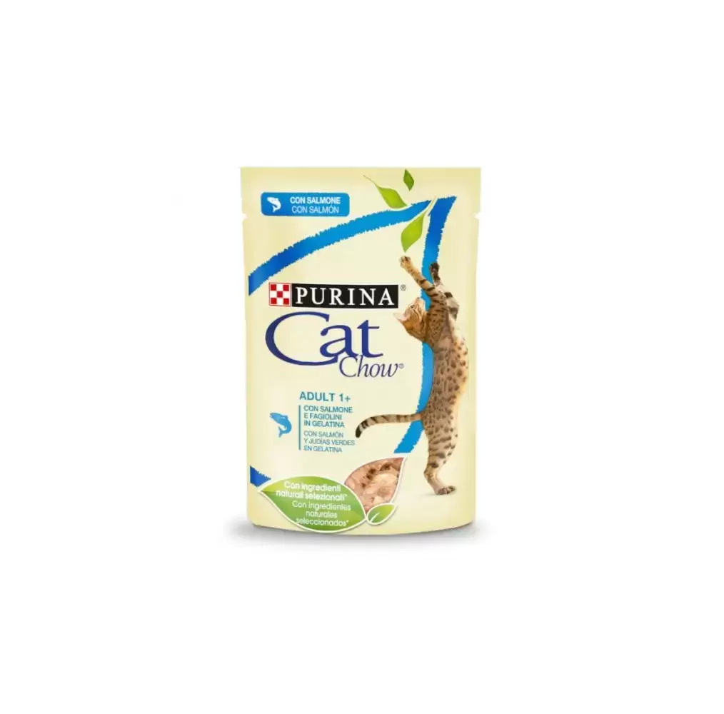 Ração Seca para Gato Cat Chow Adult Gij Salmão & Feijão Verde 85gr Purina
