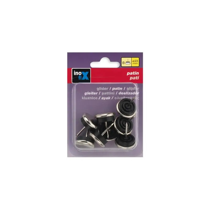 Deslizador Metálico 23mm Aço Pack 8un Inofix