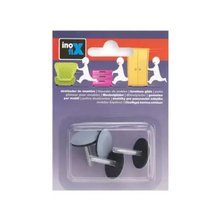 Deslizador 22mm Cinza com Prego para Móveis Pack 4un Inofix Inofix