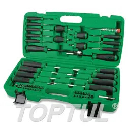 Jogo de Chaves de Parafusos e Bits 58 Peças GAAI5801 Toptul Toptul
