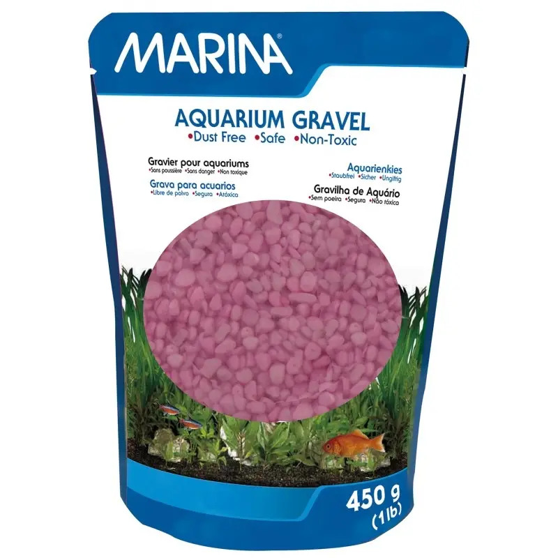 Areia Decorativa Rosa 450gr para Aquário Marina