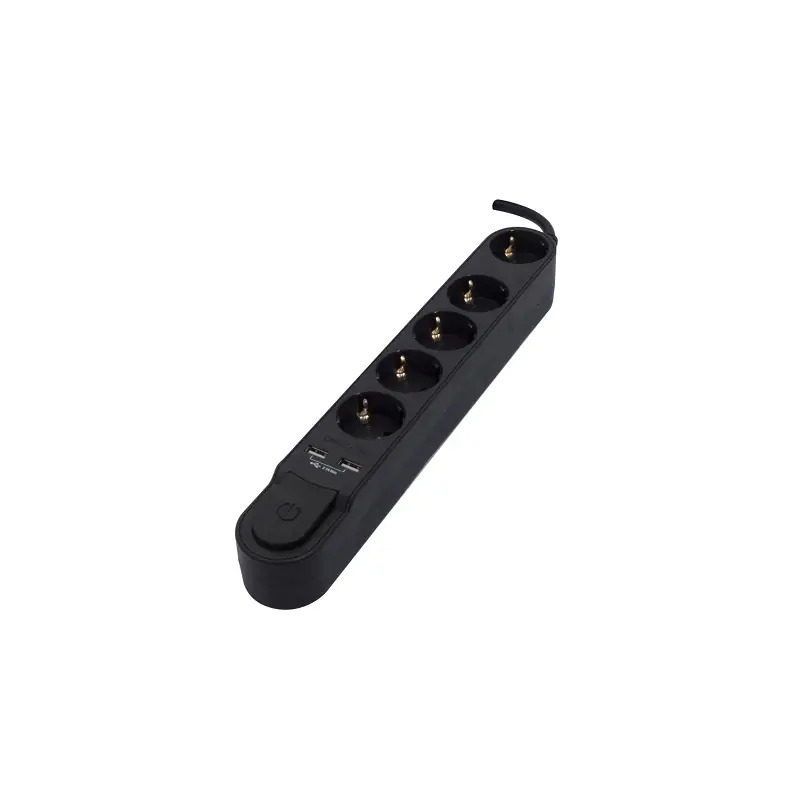Bloco de 5 Tomadas + 2 Saídas USB 2mt 62158 Electraline