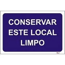 Placa Sinalizadora 20x20cm em PVC "Mantenha Este Local Limpo" Valpec Aman