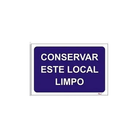 Placa Sinalizadora 20x20cm em PVC "Mantenha Este Local Limpo" Valpec Aman