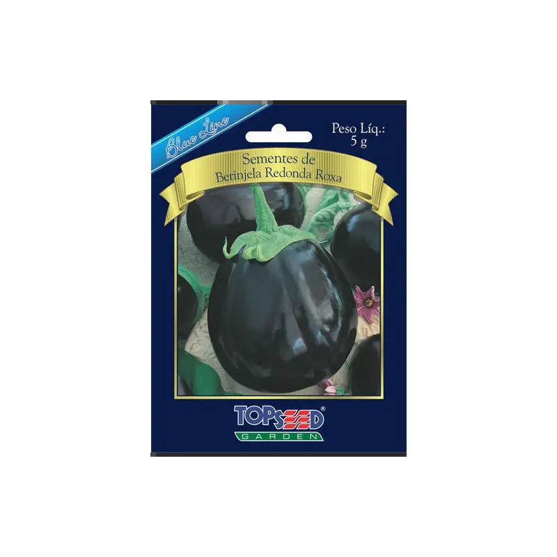 Sementes de Beringela Negra Redonda 5gr Germisem