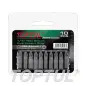 Jogo de 10 Bits Hexagonais Pozi 1/4" 1x25mm FSCA0801G Toptul