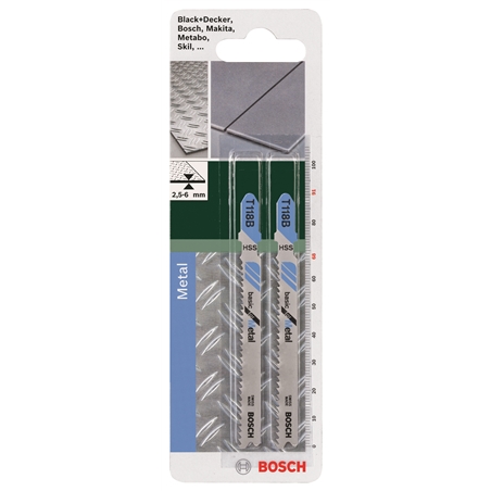 Lâmina de serra vertical HSS, T 118 BBasic for Metal 2609256730 Bosch - 1220683849