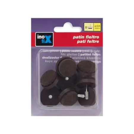 Deslizador em Feltro Castanho 24x8mm para Móveis Pack 8un Inofix Inofix