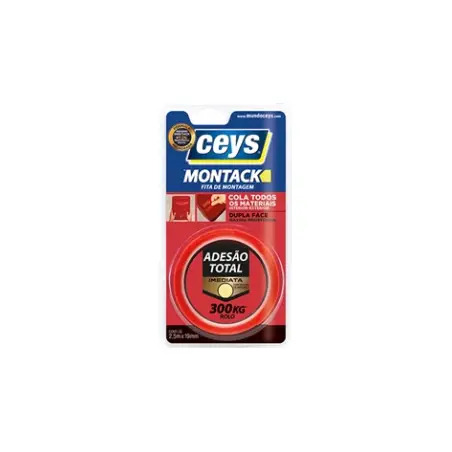 Rolo de Fita Adesiva Dupla Face 2,5mt x 19mm Montack Ceys Ceys