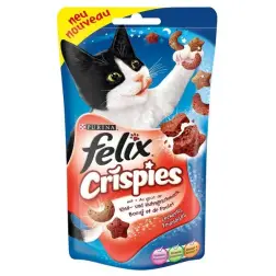 Snacks para Gato Felix Crispies com Salmão e Truta 45gr Purina Purina