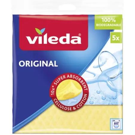 Pano Esponja Super Absorvente 100% Biodegradável Pack 5un Vileda Vileda