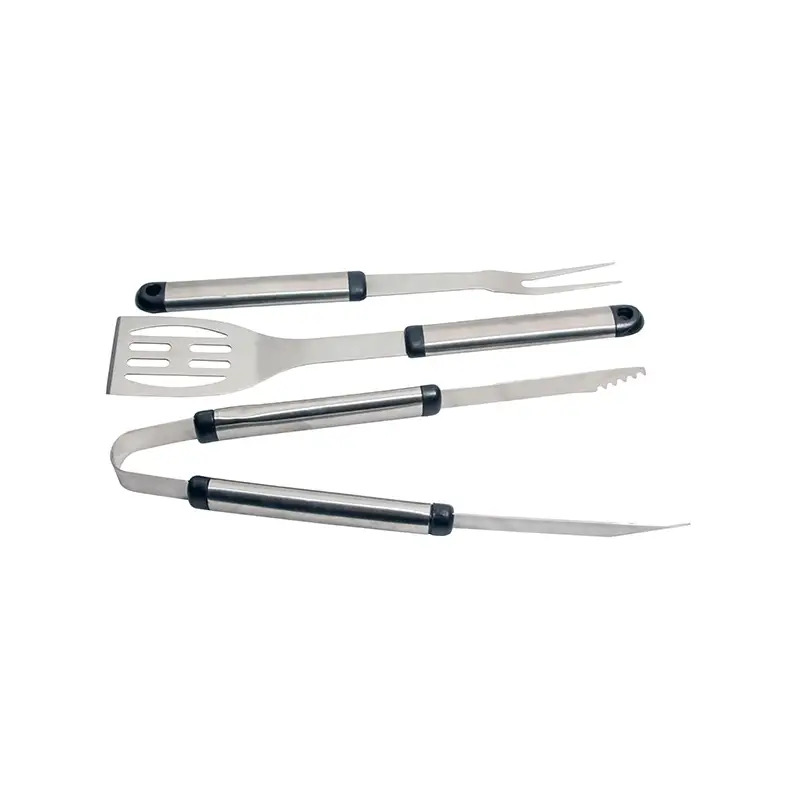 Conjunto 3 Acessórios de Barbecue com Cabo em Inox DB-014 Delba