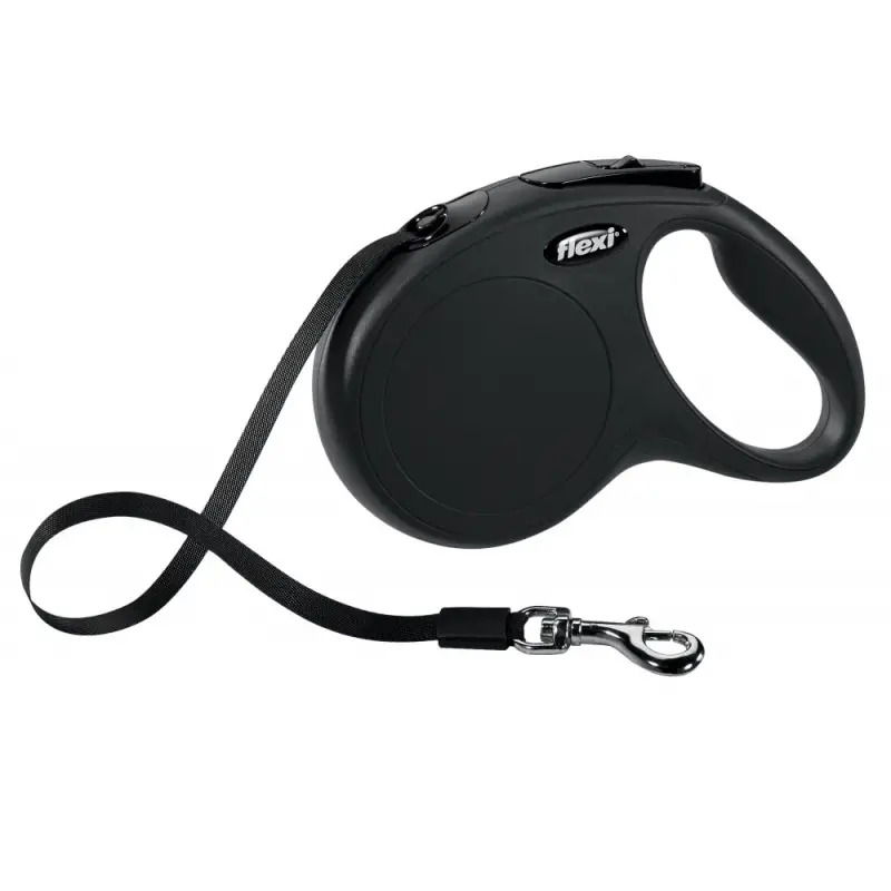 Flexi New Classic fita/tam. S 5 Mt / 15 Kg preto Trixie