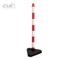 Poste de Sinalização em Plástico Branco/Vermelho 90cm CLS CLS