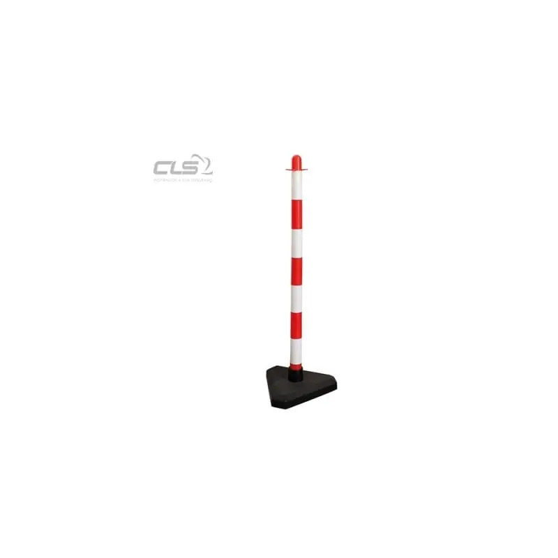 Poste de Sinalização em Plástico Branco/Vermelho 90cm CLS