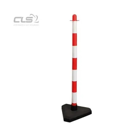 Poste de Sinalização em Plástico Branco/Vermelho 90cm CLS CLS