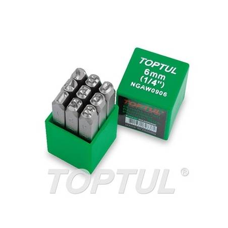 Punção Números 6mm 9 Peças NGAW0906 Toptul Toptul