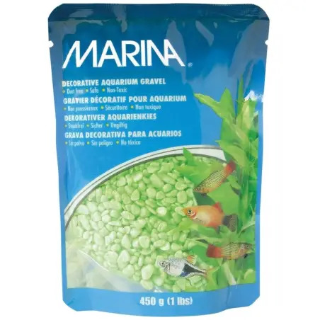 Areia Decorativa Verde Limão 450gr para Aquário Marina Marina
