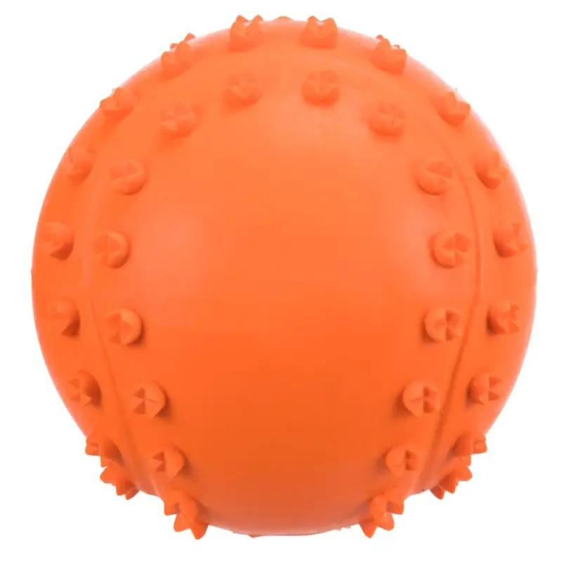 Bola Em Borracha C/ Gravuras E Som 9 Cm Trixie