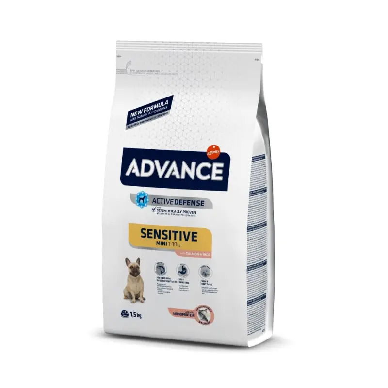 Ração para Cão Adult Mini Sensitive com Salmão 1,5Kg Advance Ração para Cão Adult Mini Sensitive com Salmão 1,5Kg Advance