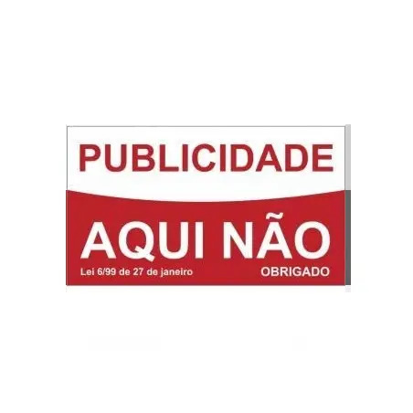 Placa Sinalizadora 7x4cm "Publicidade Aqui Não" Valpec Aman