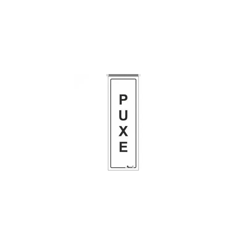 Placa Sinalizadora 14x4,5cm "Puxe" Valpec