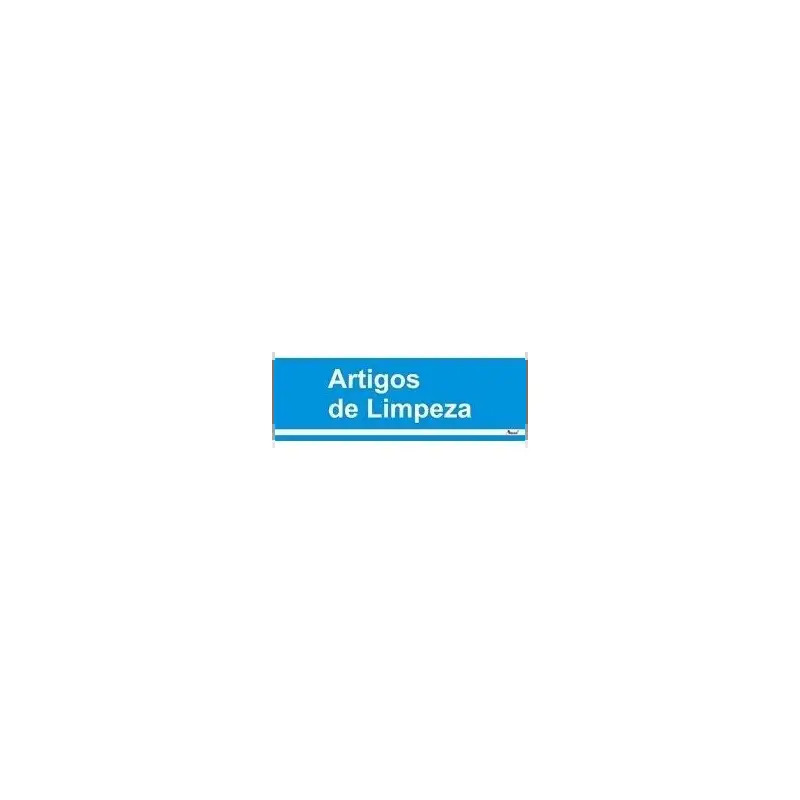 Placa Sinalizadora 20x6,5cm em PVC "Artigos de Limpeza" Valpec