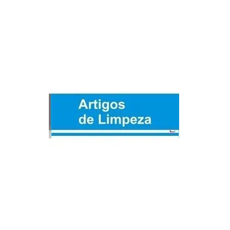 Placa Sinalizadora 20x6,5cm em PVC "Artigos de Limpeza" Valpec Aman