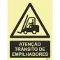 Placa Sinalizadora em PVC "Atenção Trânsito de Empilhadores" Valpec
