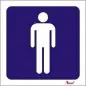 Placa Sinalizadora 10x10cm em PVC "WC Homem" Valpec