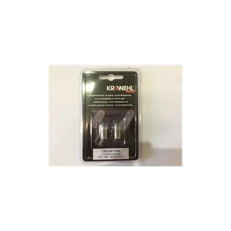 Blister 2un Lâmpada para Automóvel Control BA9S 12V 4W Krawehl