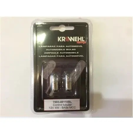 Blister 2un Lâmpada para Automóvel Control BA9S 12V 4W Krawehl Krawehl