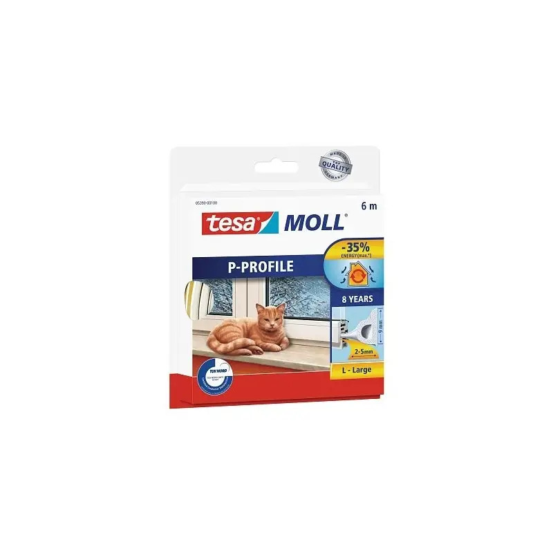 Fita de Calafetagem Perfil "P" Branco 6mt 5390 Tesa Fita de Calafetagem Perfil "P" Branco 6mt 5390 Tesa