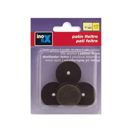 Deslizador em Feltro Castanho 30x4mm para Móveis Pack 4un Inofix Inofix
