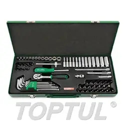 Jogo de 72 Chaves de Caixa 1/4" GCAD7202 Toptul Toptul