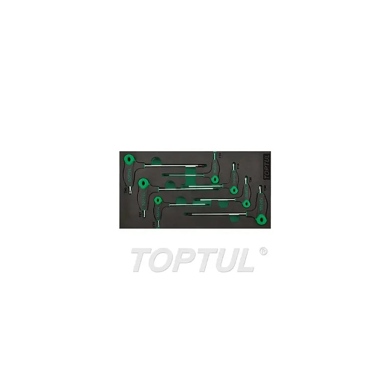 Jogo de 7 Chaves Torx Tamperproof em Tabuleiro GVA0712 Toptul