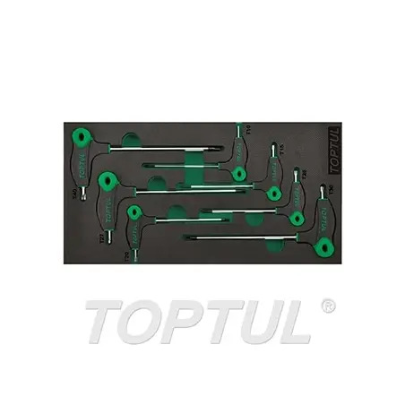 Jogo de 7 Chaves Torx Tamperproof em Tabuleiro GVA0712 Toptul Toptul