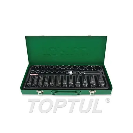 Jogo de Chaves de Impacto 1/2" 6PT 32 Peças GDAD3201 Toptul Toptul