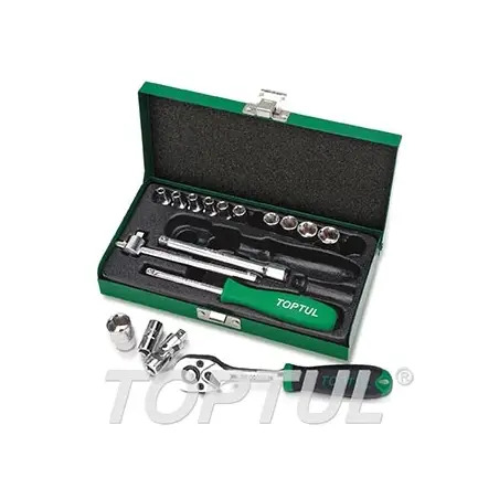 Jogo de Chave de Caixa 1/4" 17 Peças GCAD1702 Toptul Toptul