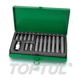 Jogo de Bits Sextavados 1/2" 15 Peças GAAD1508 Toptul Toptul