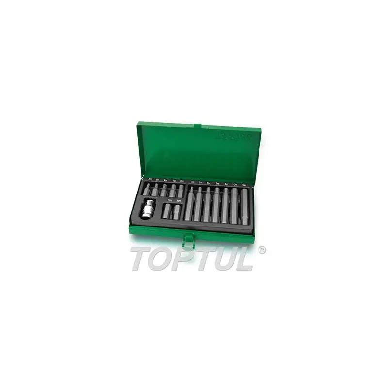 Jogo de Bits Sextavados 1/2" 15 Peças GAAD1508 Toptul