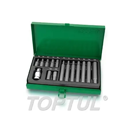 Jogo de Bits Sextavados 1/2" 15 Peças GAAD1508 Toptul Toptul